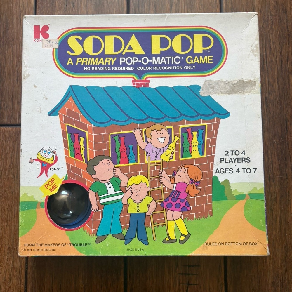 Vintage 1974 Soda Pop Pop-O-Matic Game Kohner Bros Complete Board Game